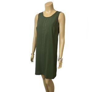 🔥🔥Chetta B Ladys Olive Color Dress Size 8 W/ Slip Poly Blend Very Nice And…